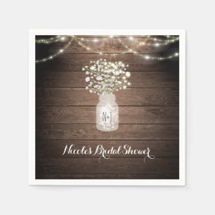 Serviette En Papier Réception de mariage rustique avec baby's breath e