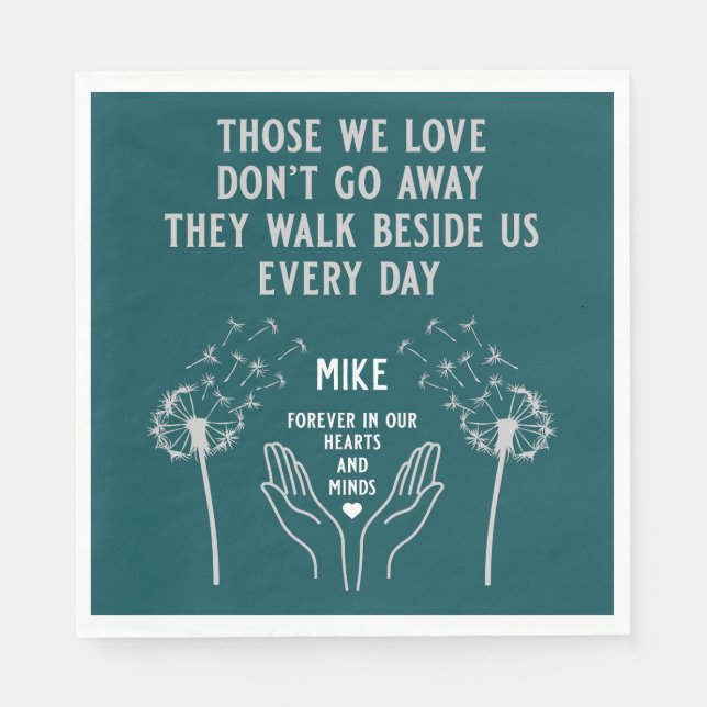 Serviette En Papier Réception funéraire en mémoire (Devant)