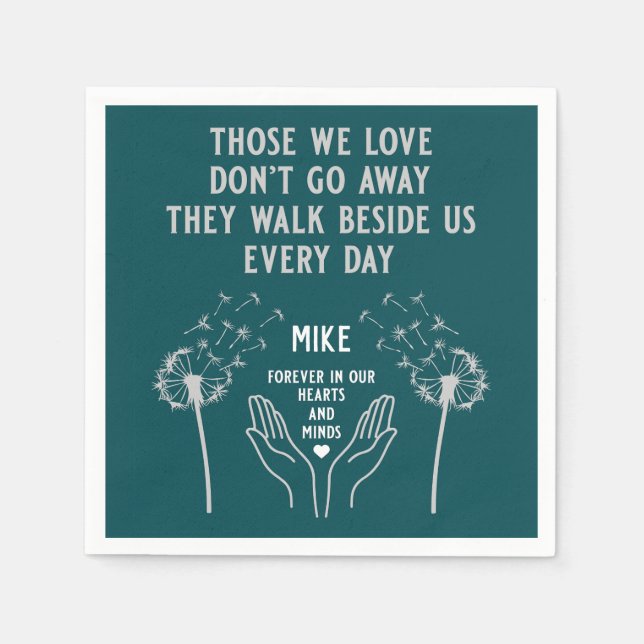 Serviette En Papier Réception funéraire en mémoire (Devant)