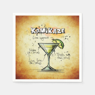 Serviette En Papier Recette de boisson du barman Kamikaze