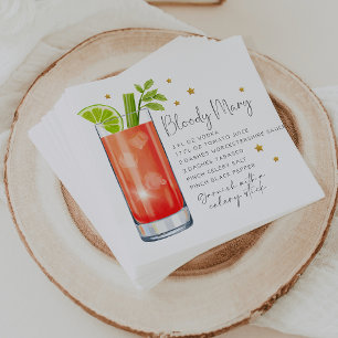 Serviette En Papier Recette de cocktail Bloody Mary