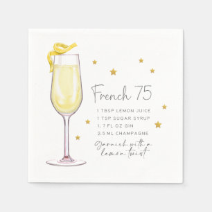 Serviette En Papier Recette de cocktail French 75