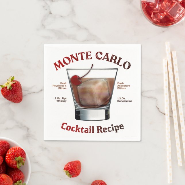 Serviette En Papier Recette de cocktail Monte Carlo Art (En situation)