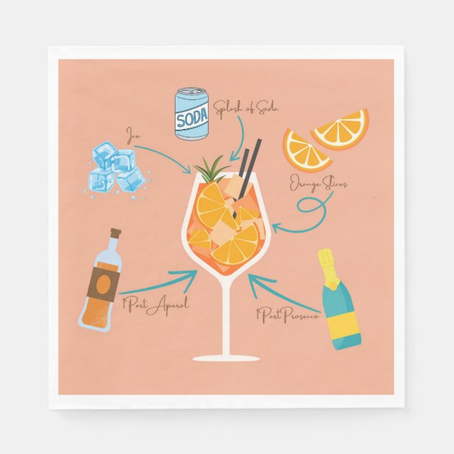 Serviette En Papier Recette de l'Aperol (Devant)
