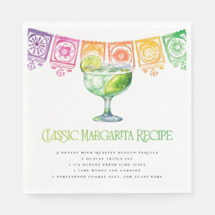 Serviette En Papier Recette Fiesta Classic Margarita colorée