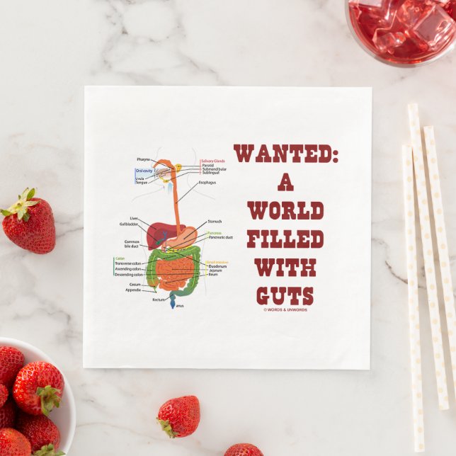 Serviette En Papier Recherché Un Monde Rempli De Guts Système Digestif (En situation)