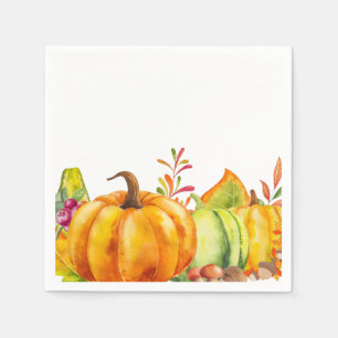Serviette En Papier Récolter les Citrouilles, les Feuilles et le feuil