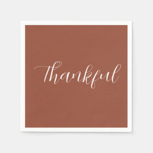 Serviette En Papier Reconnaissant Simple Moderne Thanksgiving Terracot