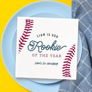 Serviette En Papier Recrue de l'année Baseball 1er anniversaire