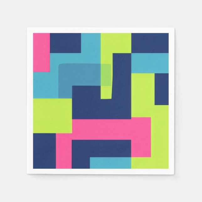 Serviette En Papier Rectangles minimales en gras (Devant)