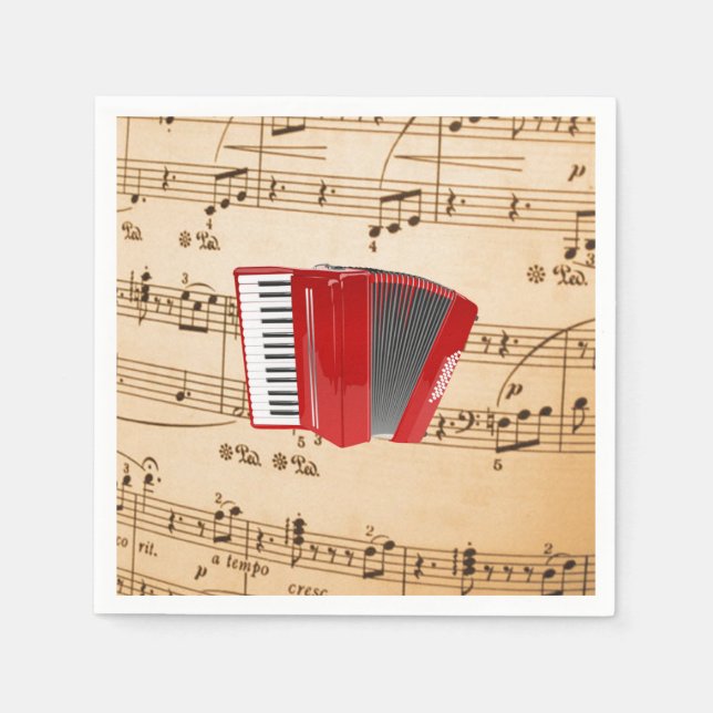 Serviette En Papier Red Accordion, design populaire, (Devant)