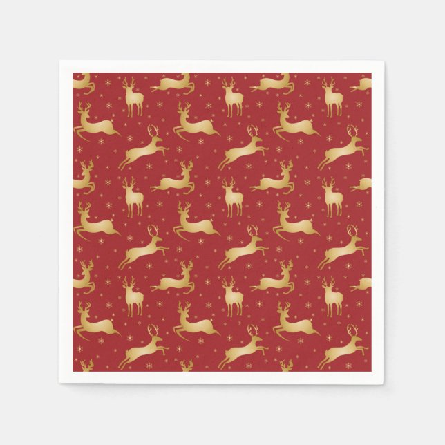 Serviette En Papier Red and gold Christmas (Devant)