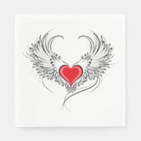 Red Angel Coeur avec ailes
