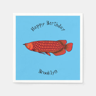 Serviette En Papier Red Arowana fish cartoon