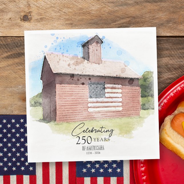 Serviette En Papier Red Barn 250 Years Americana 4 juillet Party (Créateur téléchargé)
