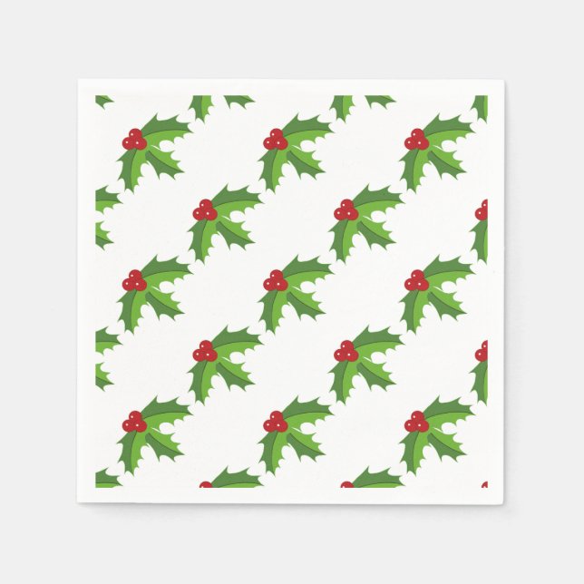Serviette En Papier Red Berry Holly (Devant)