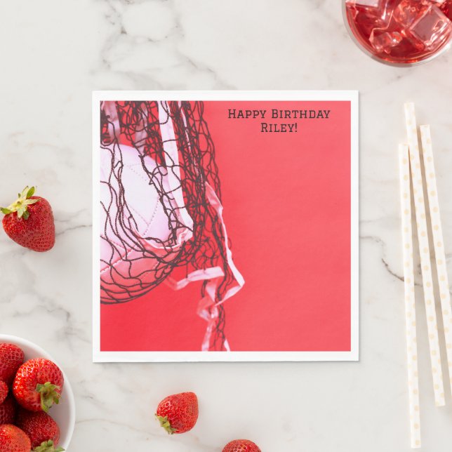 Serviette En Papier Red Birthday Net & Volleyball (En situation)