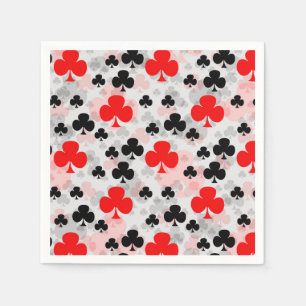 Serviette En Papier Red Black Clover Club Design Motif Abstrait