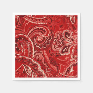 Serviette En Papier Red Boho Chic Retro Hippy Paisley Bandanna