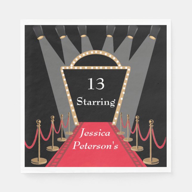 Serviette En Papier Red Carpet Movie Premiere glamour fête d'anniversa (Devant)