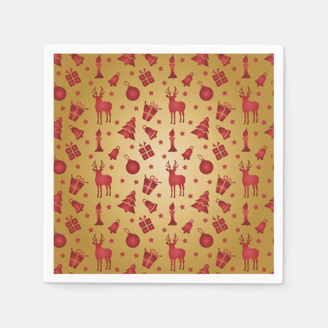 Serviette En Papier Red Christmas (Devant)