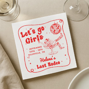 Serviette En Papier Red Disco Rodeo Cowgirl Week-end Bachelorette