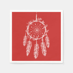 Serviette En Papier Red Dream Catcher Native American Wedding Party