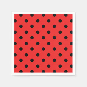 Serviette En Papier Red et Black Ladybug Patch Anniversaire