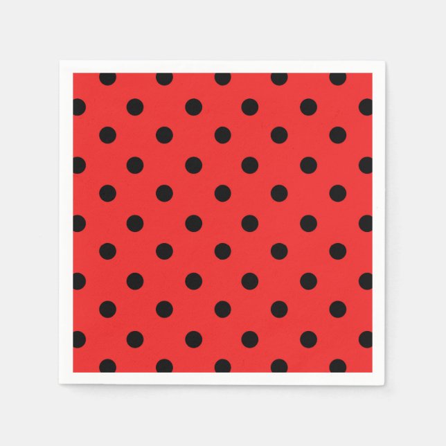 Serviette En Papier Red et Black Ladybug Patch Anniversaire (Devant)