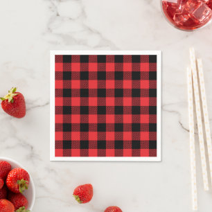 Serviette En Papier Red Flannel Buffalo Check Motif