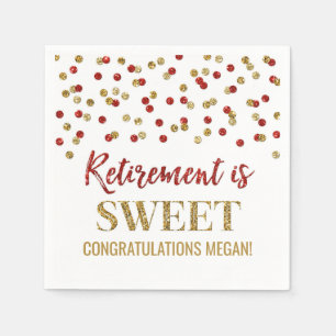 Serviette En Papier Red Gold Confetti Retirement est doux