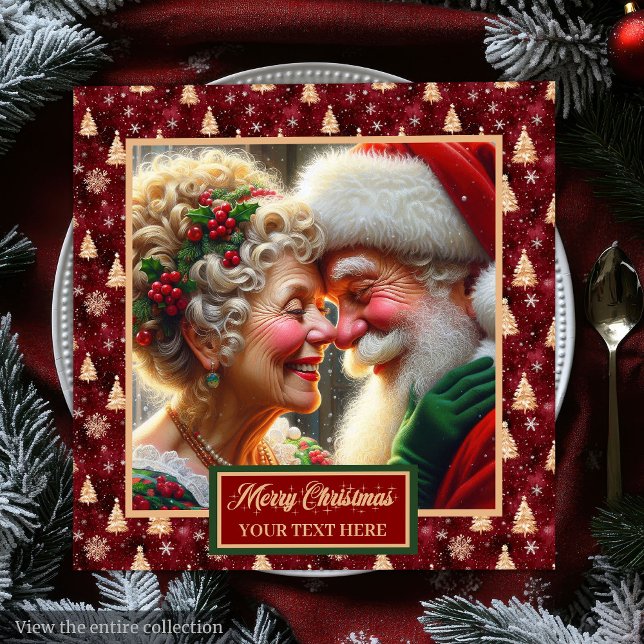 Serviette En Papier Red Gold Green Holiday Naples Père Noël Couple Des (Red Gold Green Holiday Napkins Santa Couple Design)