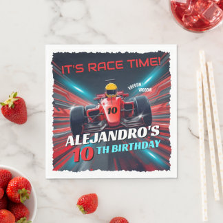 Serviette En Papier Red Grand Prix Racing Car Birthday