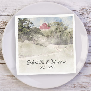 Serviette En Papier Red Grange sur Hillside Country Farm Mariage