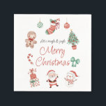 Serviette En Papier Red Green Cute Père Noël Christmas Party Napkin<br><div class="desc">Red Green Cute Père Noël Christmas Party Napkin mignonne Noël thème de la fête serviette avec divers articles de Noël autour d'un texte. Un père Noël, un sapin de Noël, un homme en pain d'épice, un bonhomme de neige, des cadeaux et bien d'autres encore sont présentés sur un arrière -...</div>