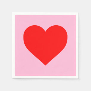 Serviette En Papier Red Heart Beat Pastel Rose