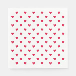 Serviette En Papier Red Hearts Moyen Motif sans couture