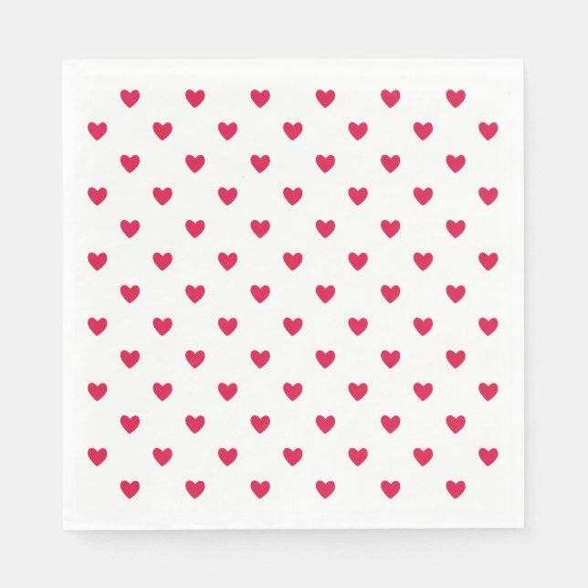 Serviette En Papier Red Hearts Moyen Motif sans couture (Devant)