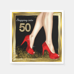 Serviette En Papier Red High Heel 50e fête d'anniversaire