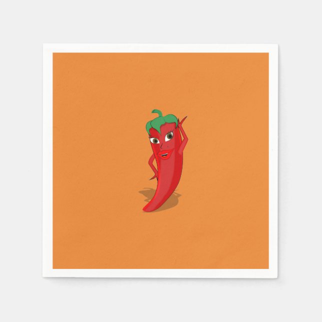 Serviette En Papier Red Hot Pepper Diva (Devant)