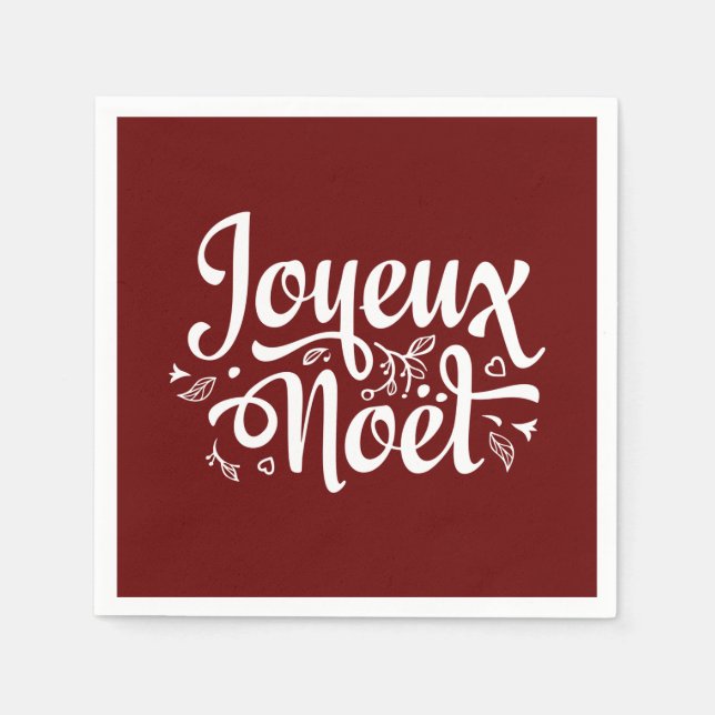 Serviette En Papier Red Joyeux Noel (Devant)