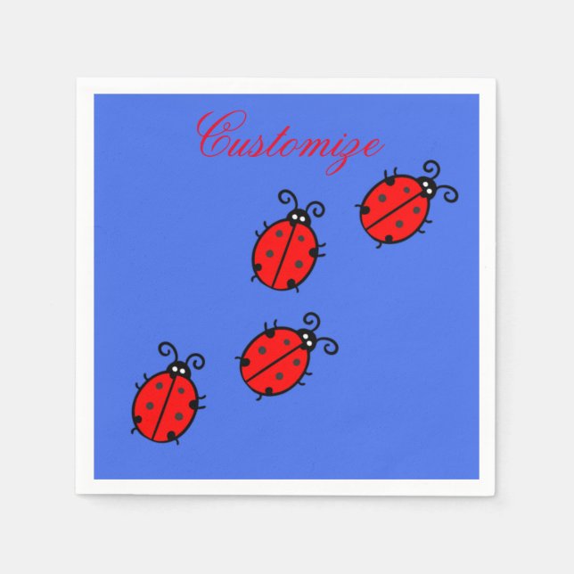 Serviette En Papier Red Ladybugs Crawling Thunder_Cove (Devant)