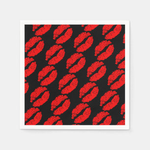 Serviette En Papier Red Lips Kiss Beauty Maquillage Anniversaire