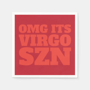 Serviette En Papier Red Orange OMG C'est Virgo SZN Cool