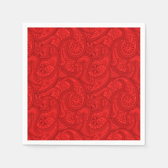 Serviette En Papier Red Paisley (Devant)