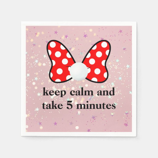 Serviette En Papier Red polka dots vibrant Ribbon (Devant)