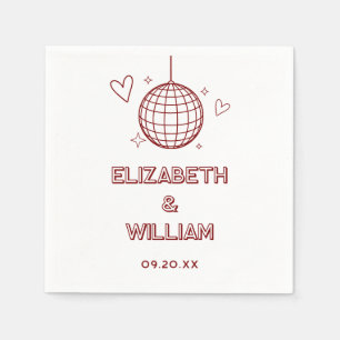 Serviette En Papier Red Retro Disco Super les années 70 Mariage