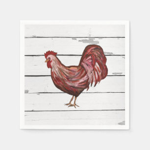 Serviette En Papier Red Rooster Barnyard Party Style ferme