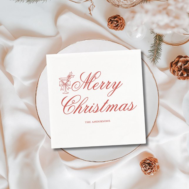 Serviette En Papier Red Scribble Joyeux Noël (Créateur téléchargé)