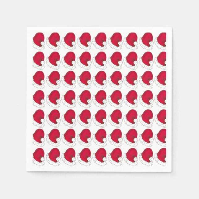 Serviette En Papier Red Secret Père Noël Casquette de Noël (Devant)